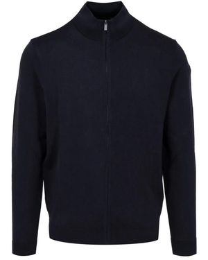 Rrd Gerippter Cardigan Mit Reißverschluss - Blau