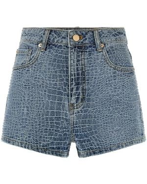 Self-Portrait Denim Shorts - Blue