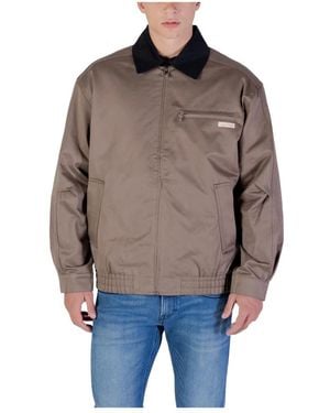 Calvin Klein Katoenen Rits Blouson Jas - Bruin
