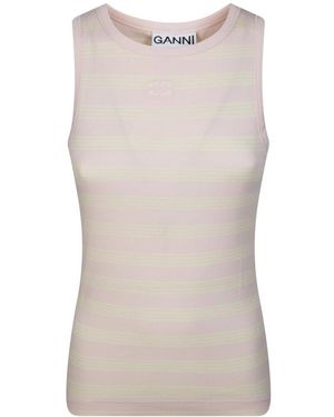 Ganni Sleeveless Tops - Grey