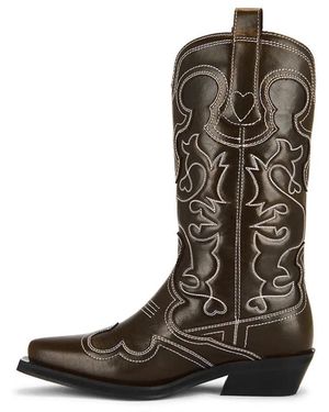 Ganni Schoenen ,Groen ,Kowbojki 3112 Western - Bruin