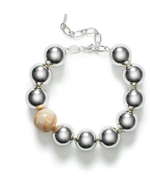 Anni Lu Accessoires ,Grijs ,Hi Ho Armband - Metallic