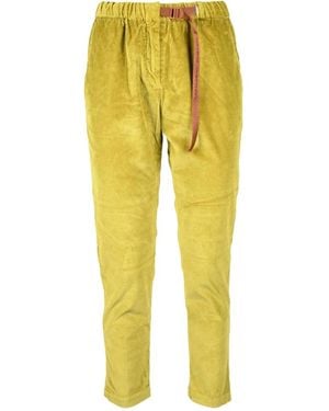 White Sand Slim-Fit Pants - Yellow
