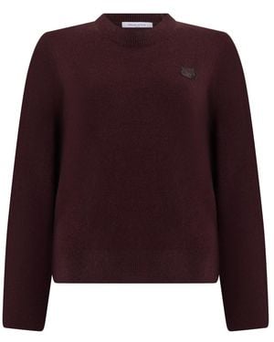 Maison Kitsuné Round-Neck Knitwear - Purple