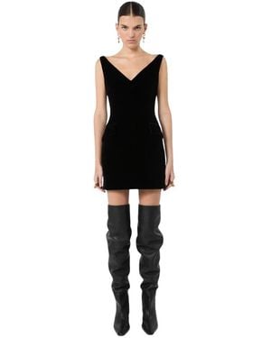 Sportmax Tefrite Gestructureerde Jurk Met V-Hals - Zwart