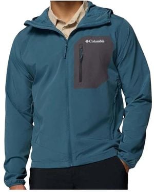 Columbia Fitness ,Blauw ,Polyester Tall Heights Iii Hooded Softshell Jacket