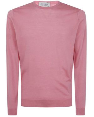 John Smedley Truien & Vesten ,Roze ,Wol Lundy Crewneck Pullover