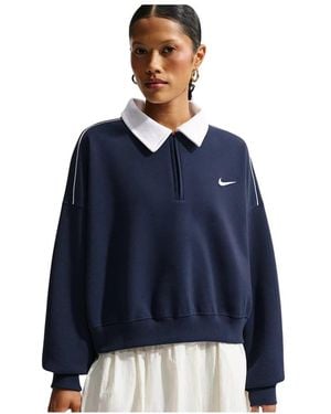 Nike Sportswear 1/4-Zip Sweatshirt - Blauw