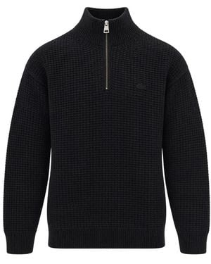 Lacoste Woll-Pullover Mit Hohem Reißverschluss - Blau