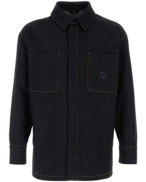 Fendi Bruine Jassen Met Blauwe Accents