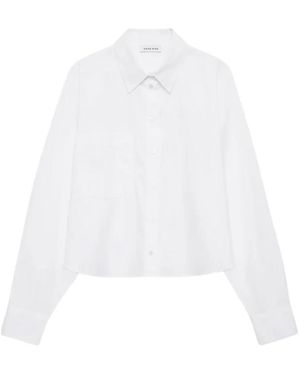 Anine Bing Camisa Sport Essie Cropped - Wit