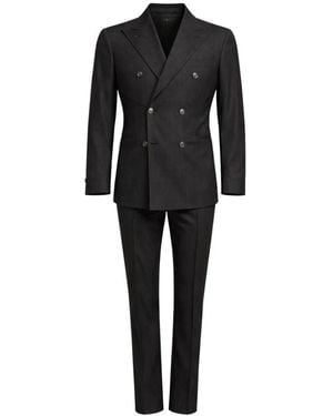 Franzese Collection Double Breasted Suits - Black