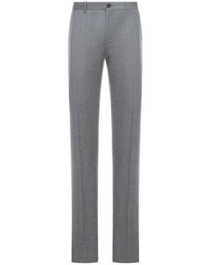Incotex Broeken ,Grijs ,Wol Rechte Wollen Pantalon