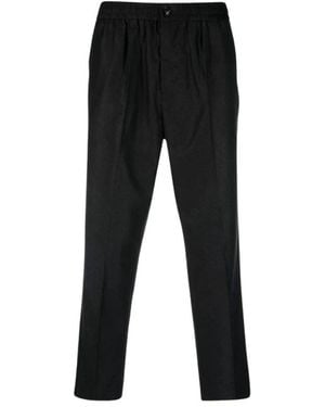 Ami Paris Cropped Broek Met Elastische Taille - Zwart