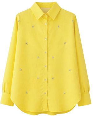 A PAPER KID Cotton Shirt - Gelb