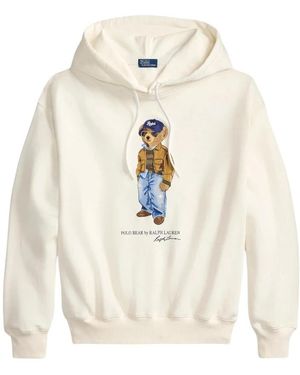 Polo Ralph Lauren Hoodies & Sweatvesten ,Wit ,Katoen Polo Bear Hoodie