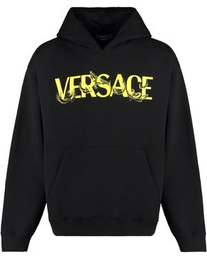 Versace Hoodies & Sweatvesten ,Zwart ,Katoen Cotton Hoodie