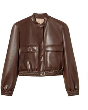 Twinset Leather Jackets - Marrón