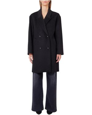 Liu Jo Jassen ,Zwart ,Wol Wf 6299 T722A Double-Breasted Coat
