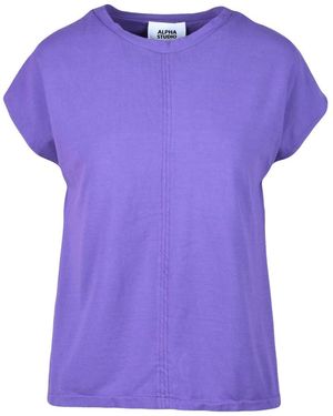 Alpha Studio T-shirt in cotone ed elastan - Viola