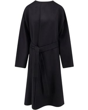 Gucci Jassen ,Zwart ,Wol Collarless Long Coat