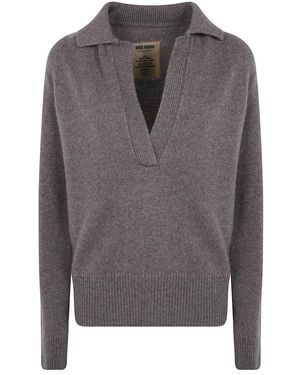 Uma Wang Truien & Vesten ,Bruin ,Kasjmier Polo Met Lange Mouwen - Grijs
