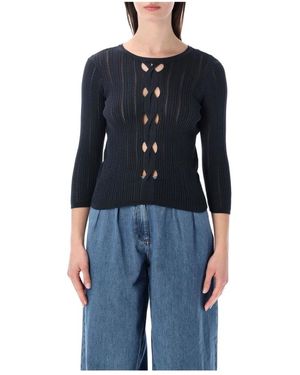 Sessun Truien & Vesten ,Groen ,Katoen Alencar Pointelle Knit - Zwart