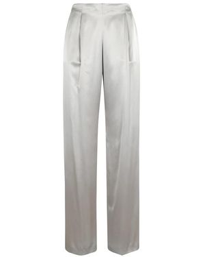 Alberta Ferretti Glänzende Satin-Weitbeinhose - Grau