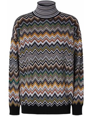 Missoni Truien & Vesten ,Veelkleurig ,Wol Chevron Trui - Grijs