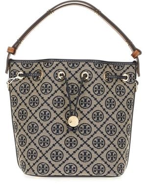 Tory Burch T Monogram Bucket Bag - Blau