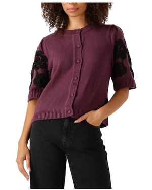 Object Roter Strick-Cardigan Für Frauen - Lila