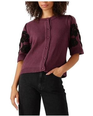 Object Roter Strick-Cardigan Für Frauen - Lila