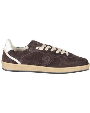 Philippe Model Schoenen ,Bruin ,Katoen Pgal Low - Grijs
