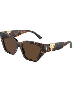 Tiffany & Co. Stylische sonnenbrille mit grauen gläsern - Braun