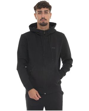 BOSS Kapuzenpullover Mit Reißverschluss - Schwarz
