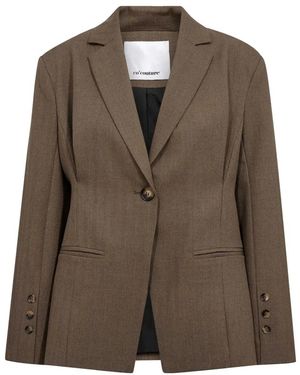 co'couture Jassen ,Bruin ,Linnen Eva Cc Blazer - Groen