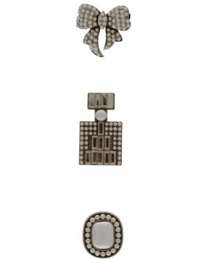 Dansk Copenhagen Tracey 3In1 Diamant- & Perlen-Broschen-Set - Mettallic