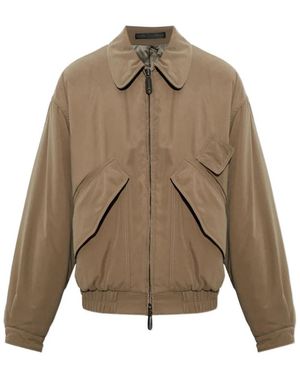 Giorgio Armani Zijden Bomberjack - Naturel