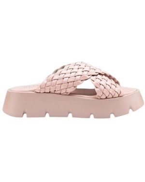 Replay Rosa Plateau Gekreuzte Geflochtene Sandalen - Pink