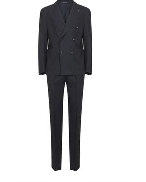 Tagliatore Double Breasted Suits - Black