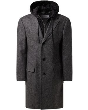 Baldessarini B0 18740.1100 Bld-Collo-P Wollmantel Mit Kapuze - Schwarz