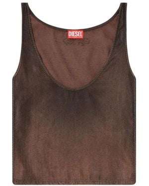 DIESEL Tops ,Bruin ,Ombre-Effect Cropped Top
