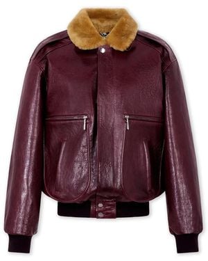 Rabanne Texturierte Leder Bomberjacke - Lila