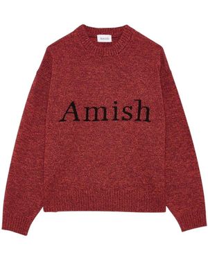 AMISH Crew Neck Muliné - Rot
