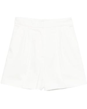 Max Mara Korte Broeken ,Wit ,Katoen Stretch Katoen Satijnen Shorts