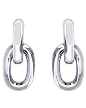 Rabanne Accessoires ,Grijs ,Double Xl Link Earrings - Wit
