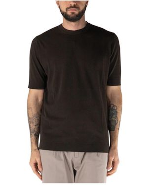 FILIPPO DE LAURENTIIS Baumwolle Crepe Kurzarm T-Shirt - Schwarz