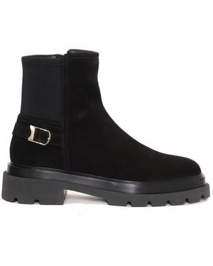 Santoni Enkellaarsjes - Zwart