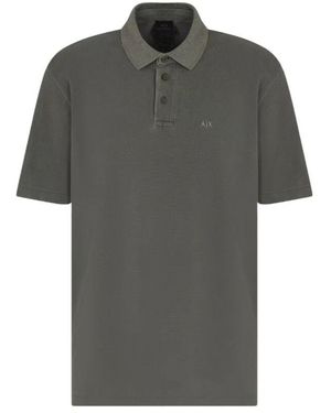 ARMANI EXCHANGE Grünes Poloshirt Mit Kurzen Ärmeln - Grau