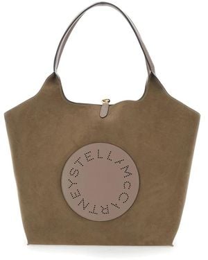 Stella McCartney Logo Omkeerbare Tote Bag - Bruin